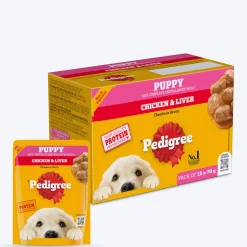 Pedigree Chicken & Liver Chunks in Gravy Wet Puppy Food - 70 g packs