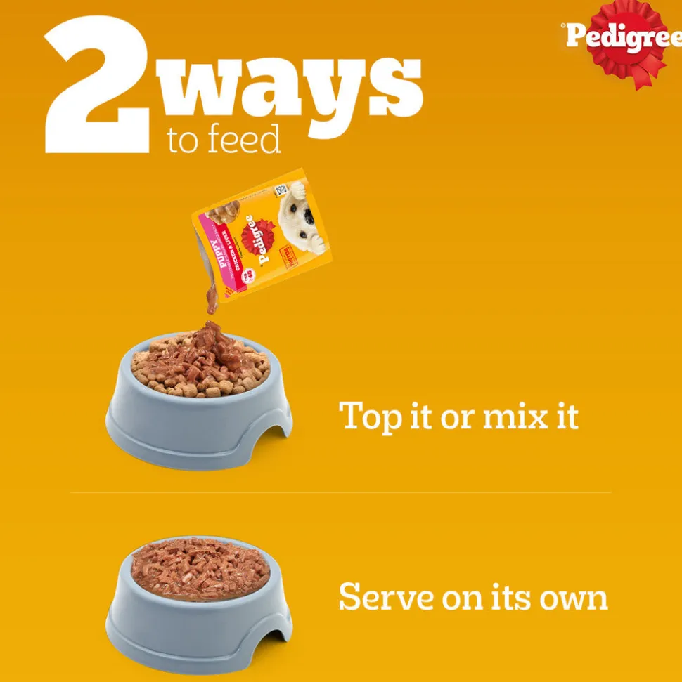 Pedigree Chicken & Liver Chunks in Gravy Wet Puppy Food - 70 g packs