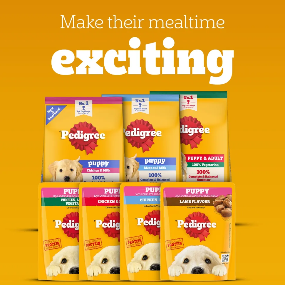 Pedigree Chicken & Liver Chunks In Gravy New Born Puppy Wet Food - 2.1 kg (30x0.07 kg)