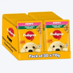 Pedigree Chicken & Liver Chunks in Gravy with Vegetables Wet Puppy Food - 70gm Packs
