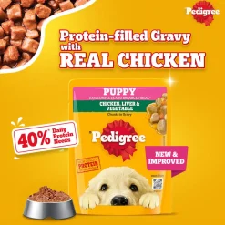 Pedigree Chicken & Liver Chunks in Gravy with Vegetables Wet Puppy Food - 70gm Packs