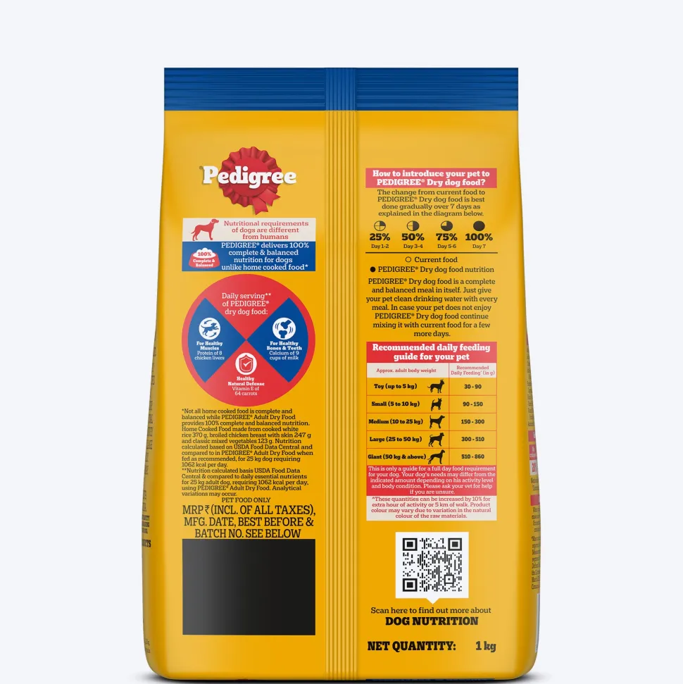 Pedigree Chicken & Vegetables Dry Food For Adult Dog