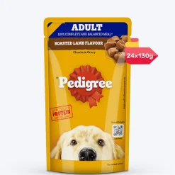 Pedigree Roasted Lamb Flavour Chunks In Gravy Adult Dog Wet Food - 130 g