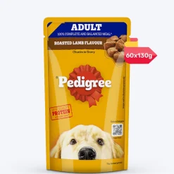 Pedigree Roasted Lamb Flavour Chunks In Gravy Adult Dog Wet Food - 130 g
