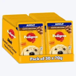 Pedigree Roasted Lamb Flavour Chunks In Gravy Adult Dog Wet Food - 70 gm
