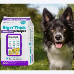 Petkin Big n' Thick Mineral Bath Pet Wipes For Dogs & Cats - 100 Wipes