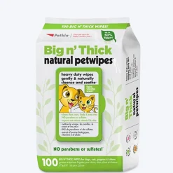 Petkin Big n' Thick Natural Pet Wipes For Dogs & Cats - 100 Pieces