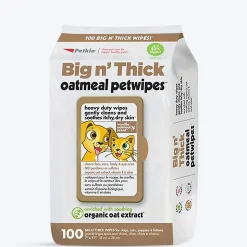 Petkin Big n' Thick Oatmeal Pet Wipes For Dogs & Cats - 100 Pieces