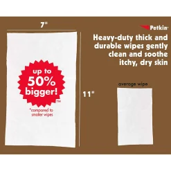 Petkin Big n' Thick Oatmeal Pet Wipes For Dogs & Cats - 100 Pieces