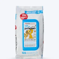 Petkin Pet Wipes For Dogs & Cats - Mega Value Pack - 125 Pieces