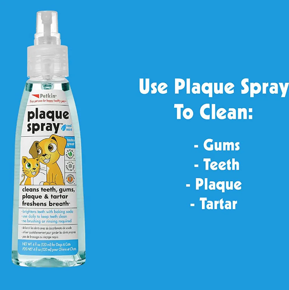 Petkin Plaque Spray - Dental Care Solution for Dogs and Cats - 120 ml