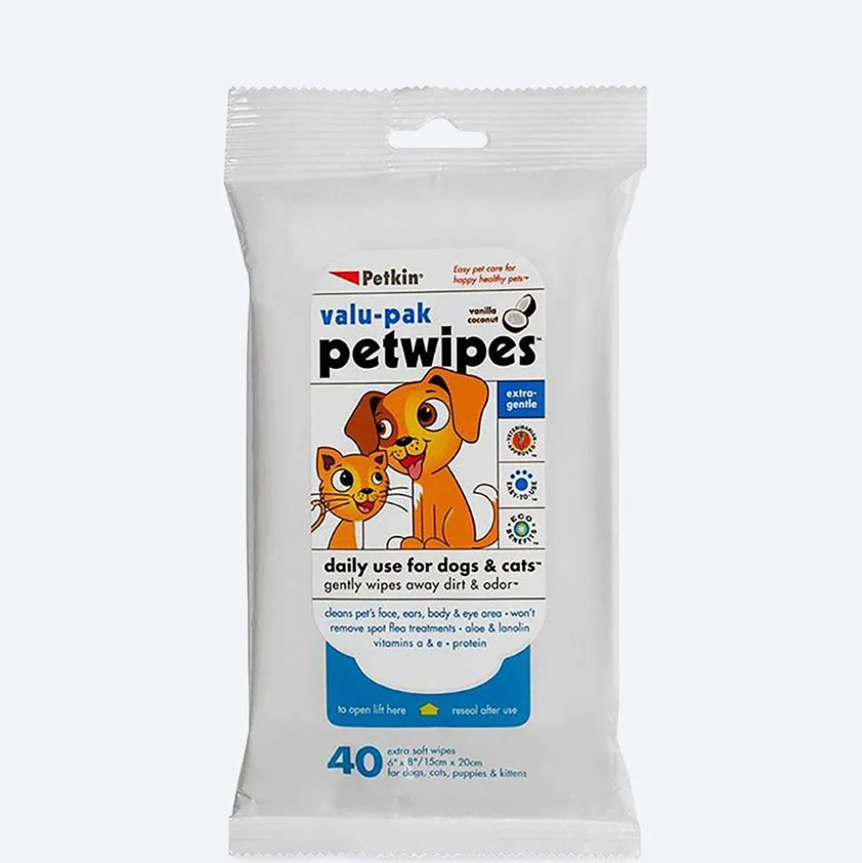Petkin wipes for Dogs & Cats Value Pack - 40 wipes