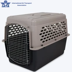 Petmate Vari Kennel Pet Carrier Bleached Linen & Black For Dogs & Cats - 36 X 23 X 15 inch