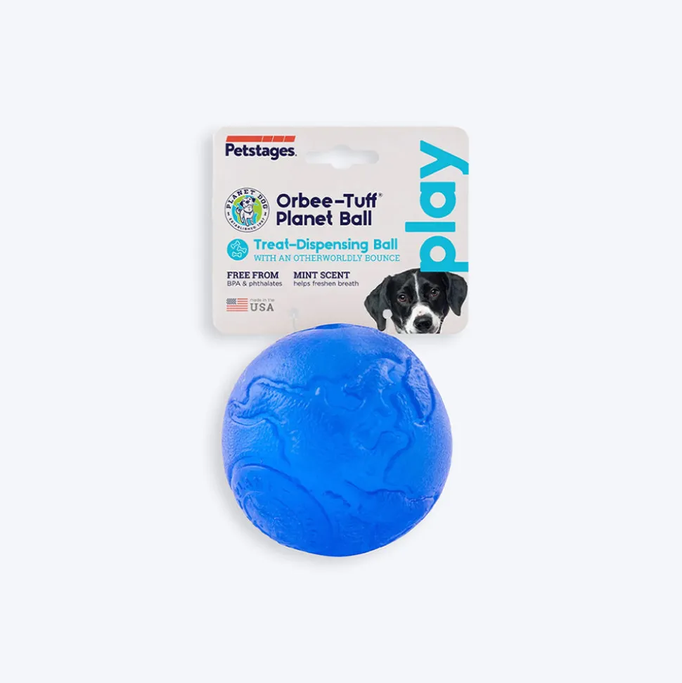 Petstages Orbee-Tuff Planet Treat Dispensing Ball Interactive Dog Toy - Royal Blue - M