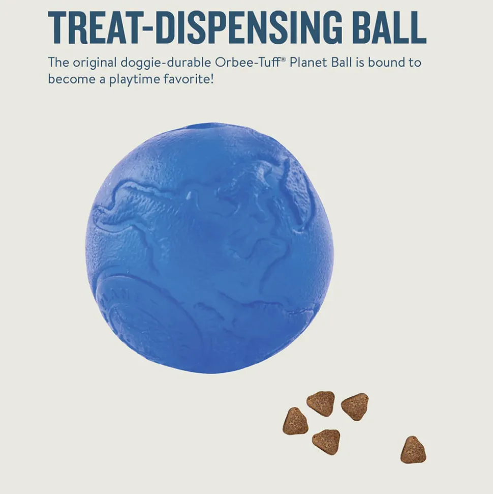 Petstages Orbee-Tuff Planet Treat Dispensing Ball Interactive Dog Toy - Royal Blue - M