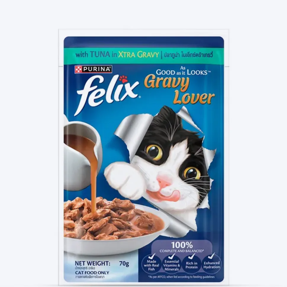 Purina Felix Gravy Lover Tuna Wet Food For Cat - 70 gm