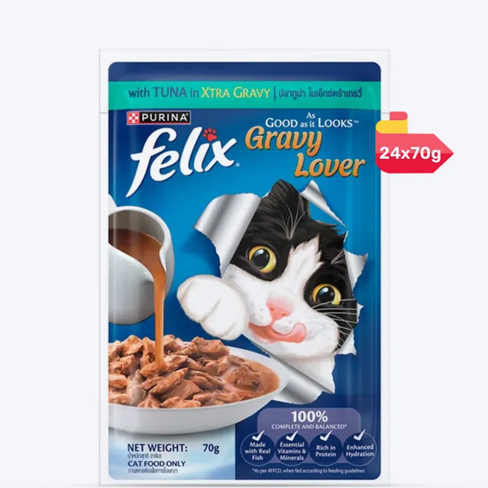 Purina Felix Gravy Lover Tuna Wet Food For Cat - 70 gm