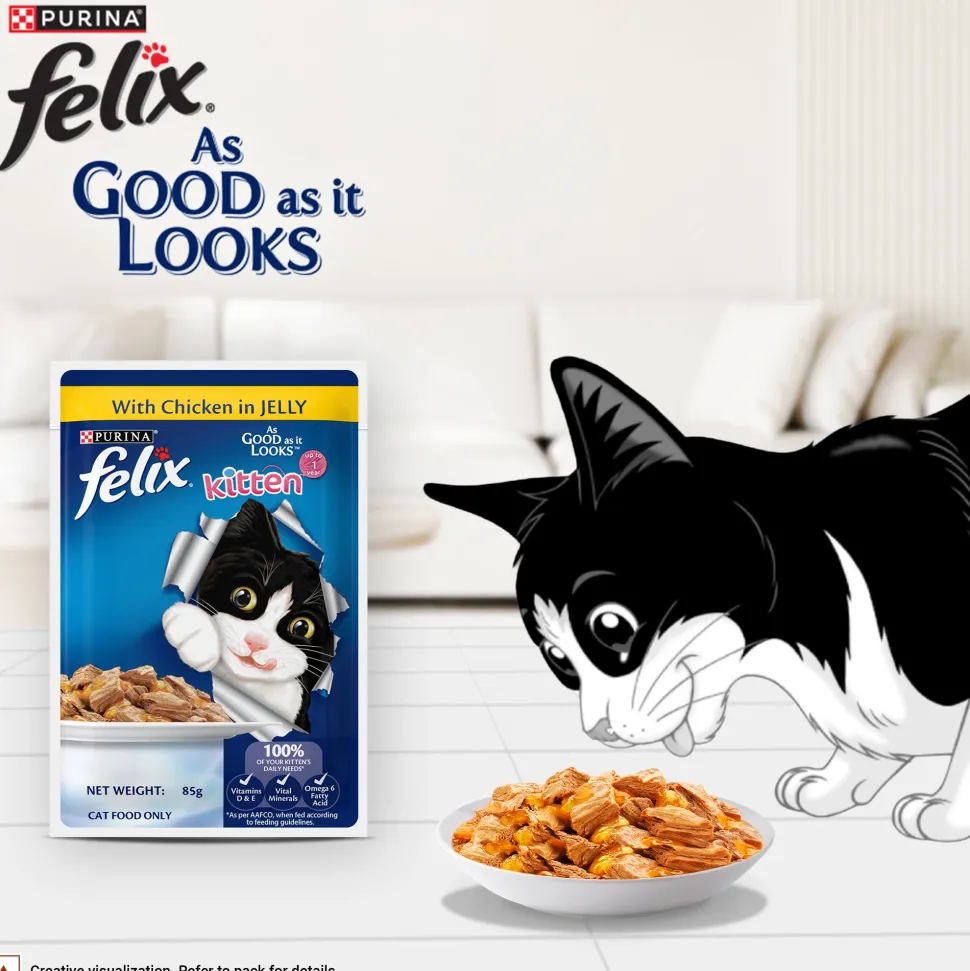 Purina Felix With Chicken In Jelly Kitten Wet Food - 85 g