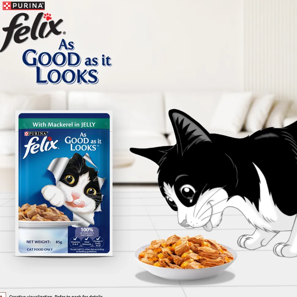 Purina Felix With Mackerel In Jelly Adult Cat Wet Food - 85 g