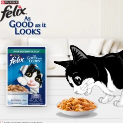 Purina Felix With Mackerel In Jelly Adult Cat Wet Food - 85 g
