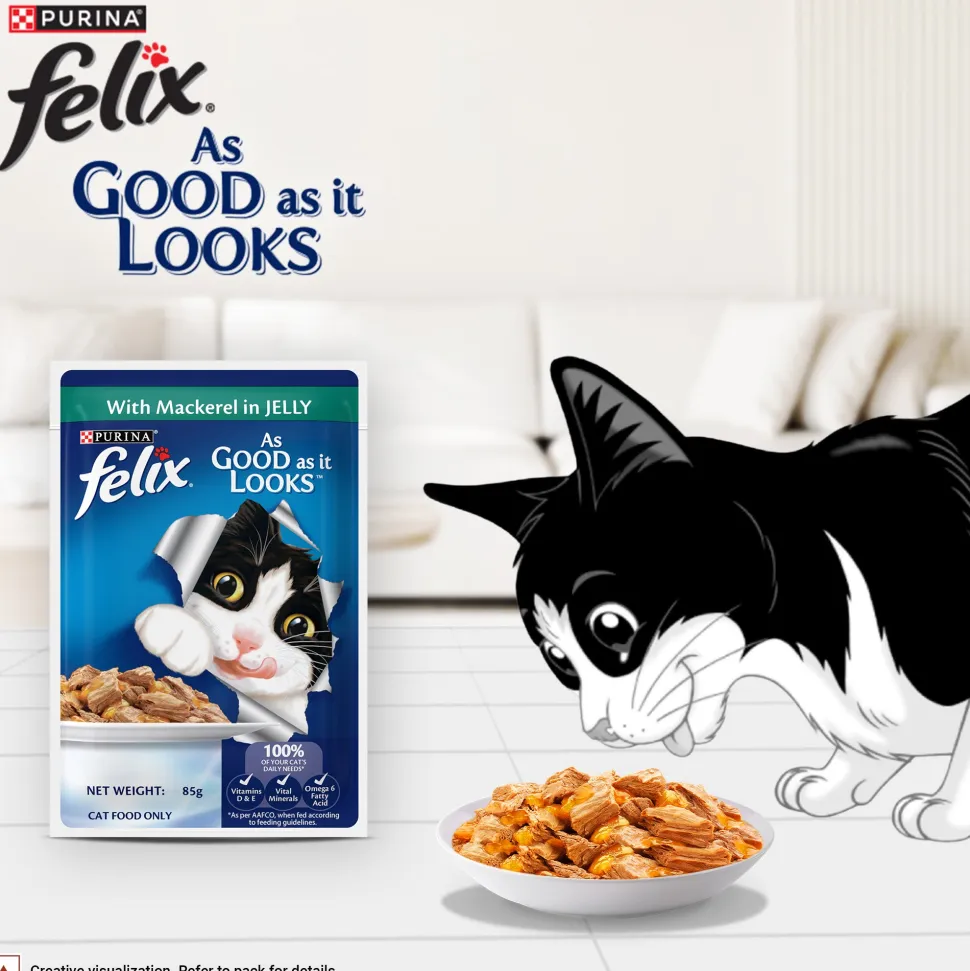 Purina Felix With Mackerel In Jelly Adult Cat Wet Food - 85 g