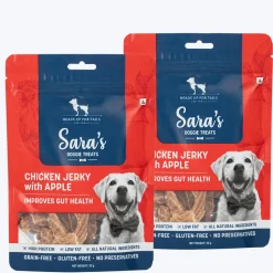 Sara's Chicken Jerky With Apple Dog Treats High-Protein 70g
