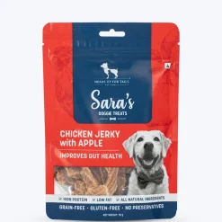 Sara's Chicken Jerky With Apple Dog Treats High-Protein 70g