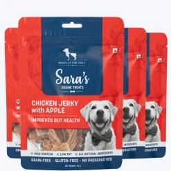 Sara's Chicken Jerky With Apple Dog Treats High-Protein 70g