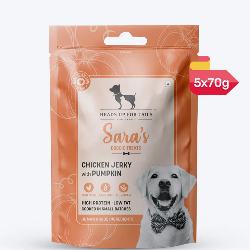Sara's Chicken Jerky with Pumpkin Dog Treats Grain-Free - 70g