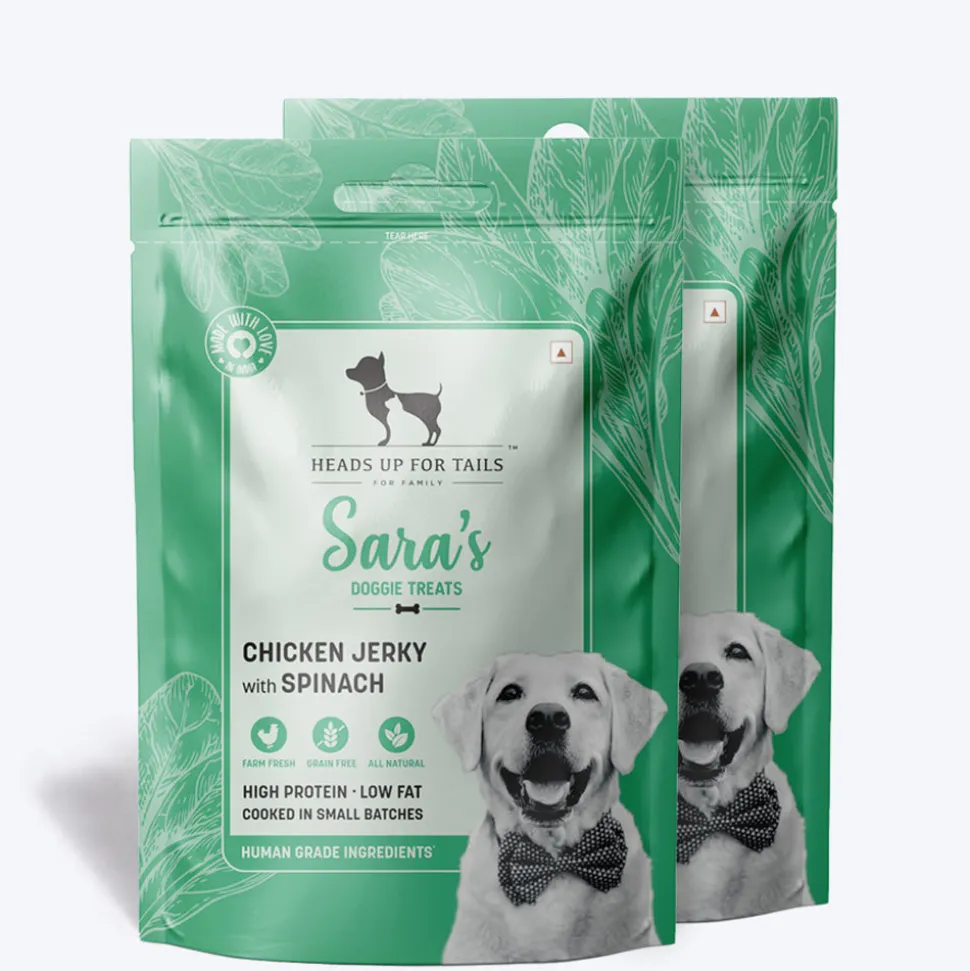 Sara's Chicken Jerky with Spinach Dog Treats Grain-Free 70g
