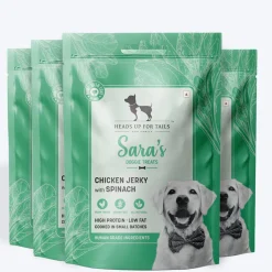 Sara's Chicken Jerky with Spinach Dog Treats Grain-Free 70g