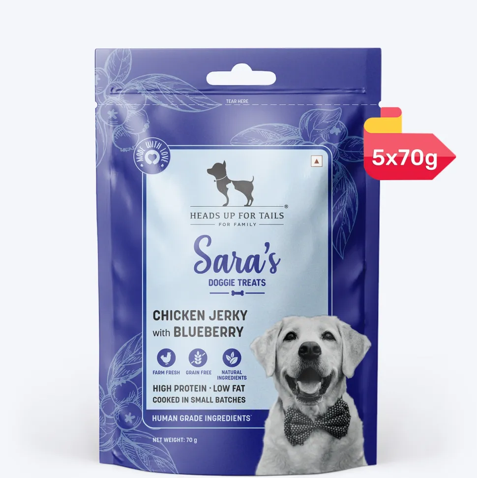 Sara's Dehydrated Chicken Jerky with Blueberry Dog Treats 70g