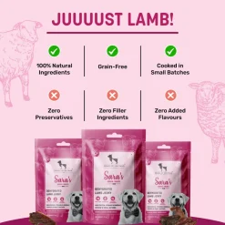 Sara's Dehydrated Lamb Jerky Dog Treats Single-Ingredient 70g