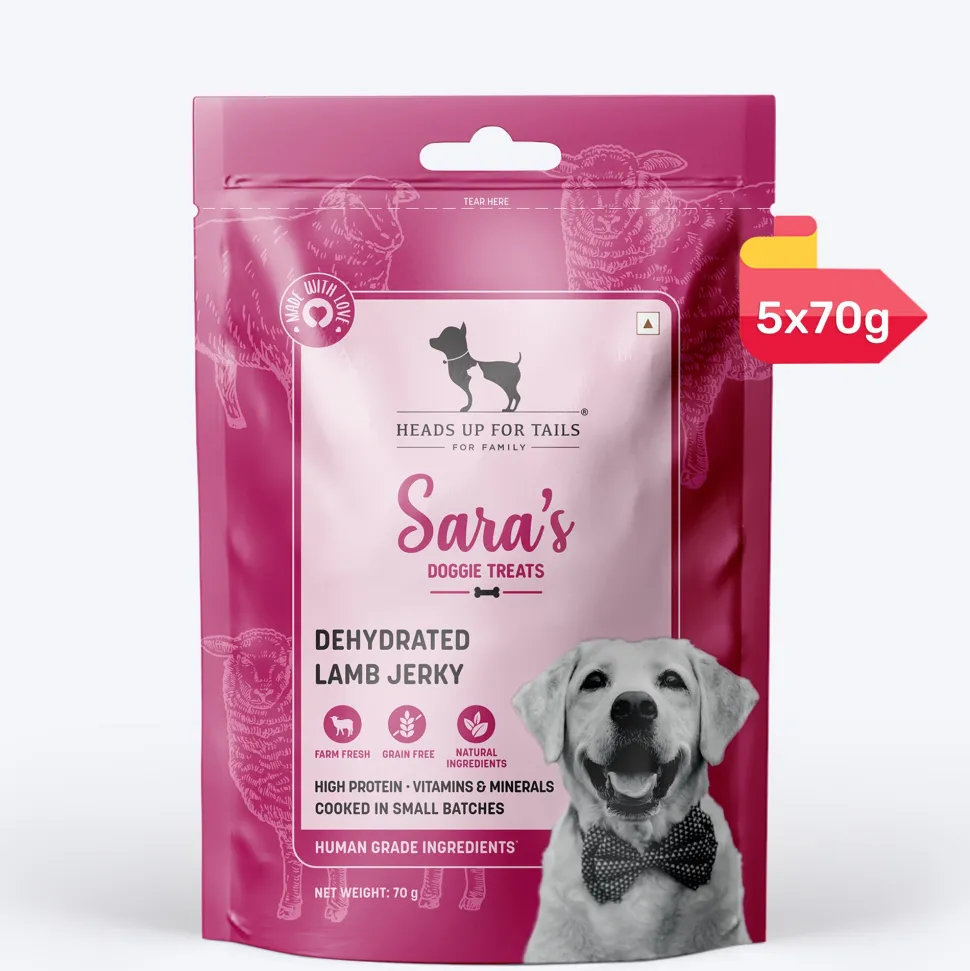Sara's Dehydrated Lamb Jerky Dog Treats Single-Ingredient 70g
