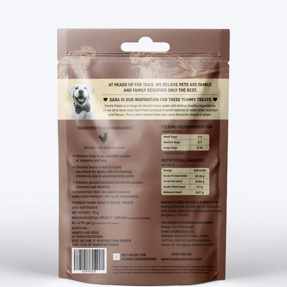 Sara's Doggie Dehydrated Chicken Giblets for Dogs 70 g