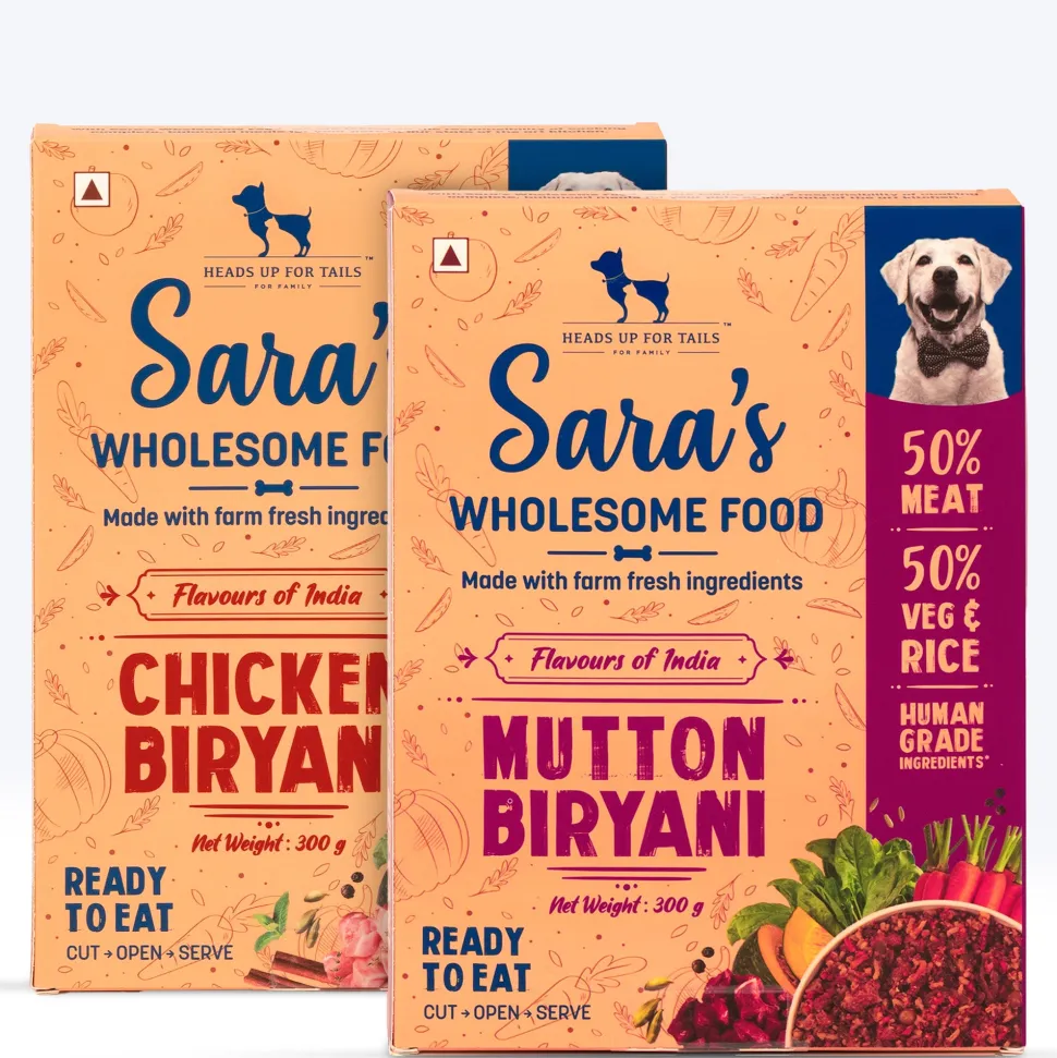 Sara's Wholesome Biryani Dog Food - Flavours of India - (2 x 300 g)