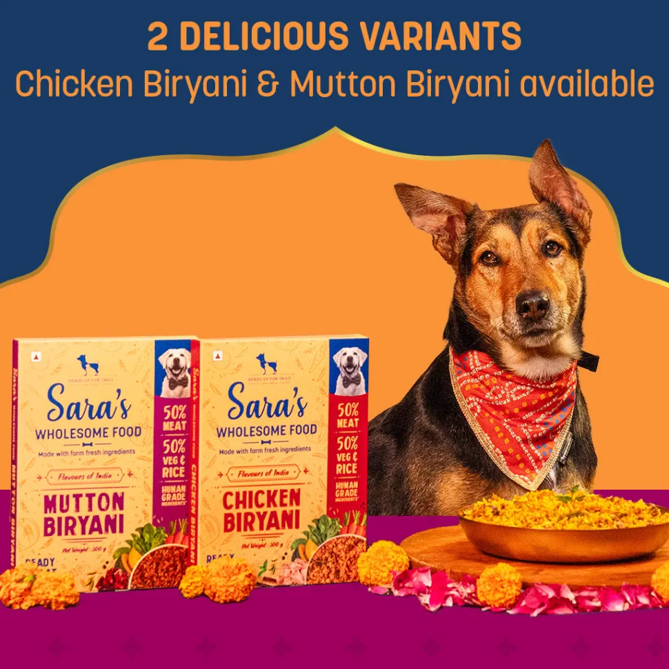 Sara's Wholesome Biryani Dog Food - Flavours of India - (2 x 300 g)