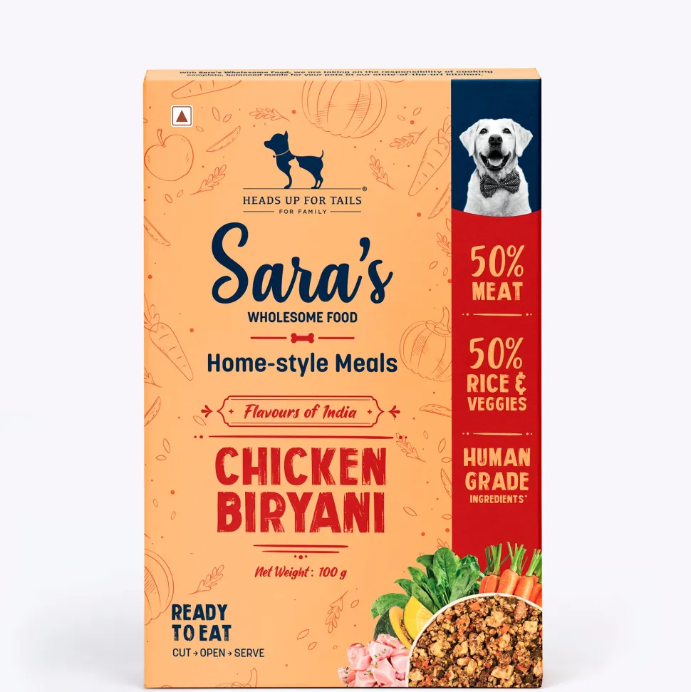 Sara's Wholesome Chicken Biryani Wet Dog Food Human-Grade