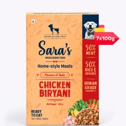 Sara's Wholesome Chicken Biryani Wet Dog Food Human-Grade