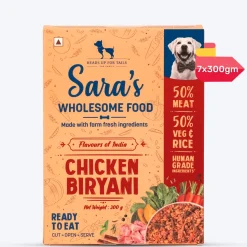 Sara's Wholesome Chicken Biryani Wet Dog Food Human-Grade