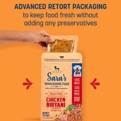 Sara's Wholesome Chicken Biryani Wet Dog Food Human-Grade