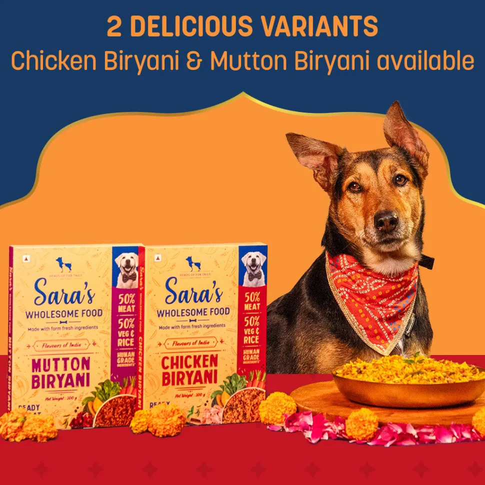 Sara's Wholesome Chicken Biryani Wet Dog Food Human-Grade