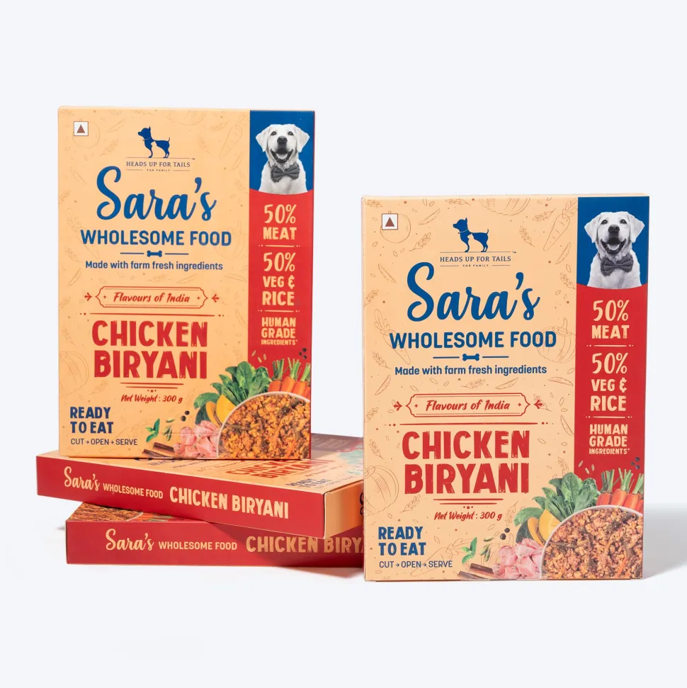 Sara's Wholesome Chicken Biryani Wet Dog Food Human-Grade