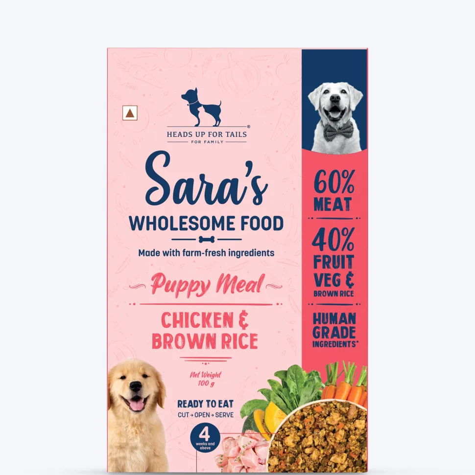 Sara's Wholesome Chicken & Brown Rice Puppy Food 100g