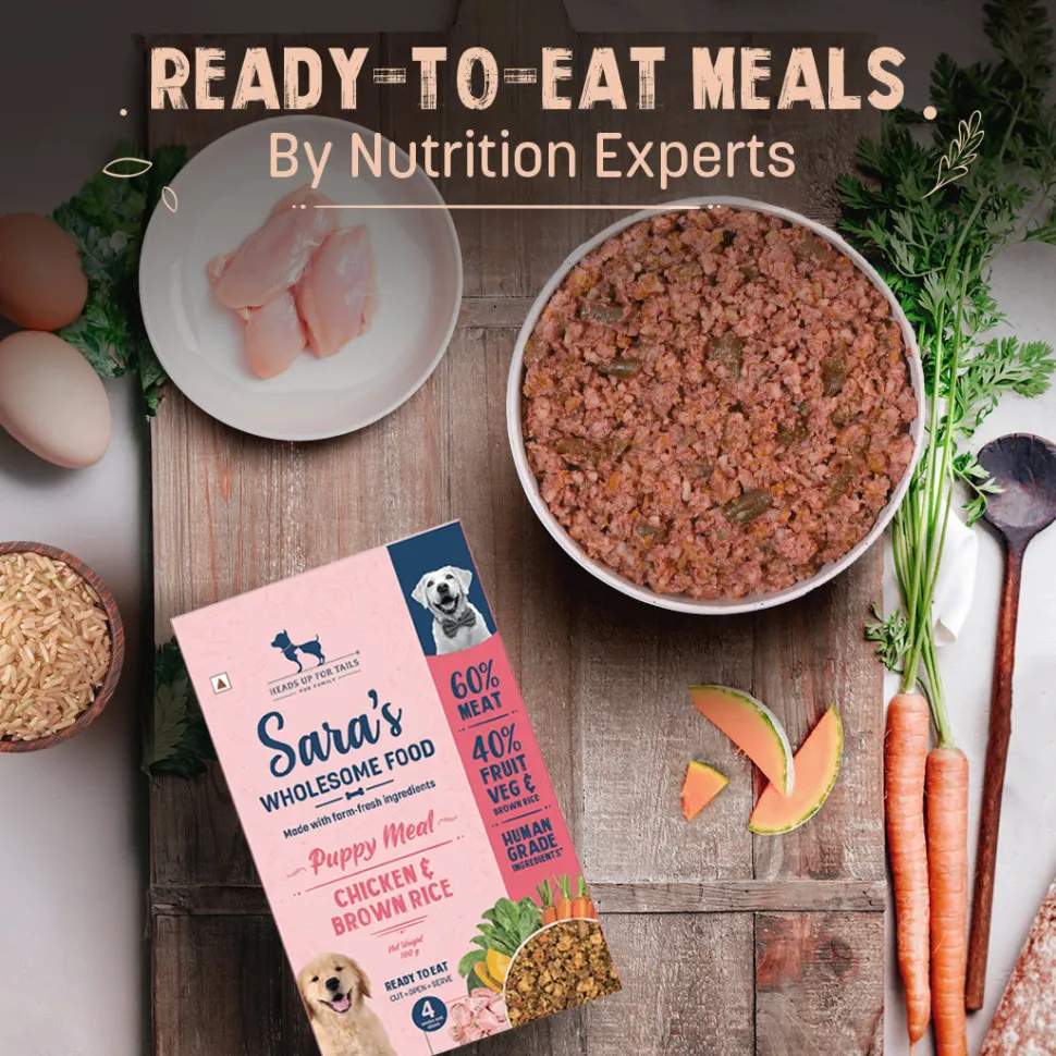 Sara's Wholesome Chicken & Brown Rice Puppy Food 100g