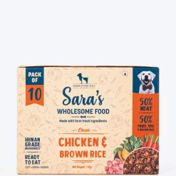 Sara's Wholesome Chicken & Brown Rice Dog Food 10x100g