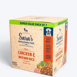 Sara's Wholesome Chicken & Brown Rice Wet Dog Food 7x300g