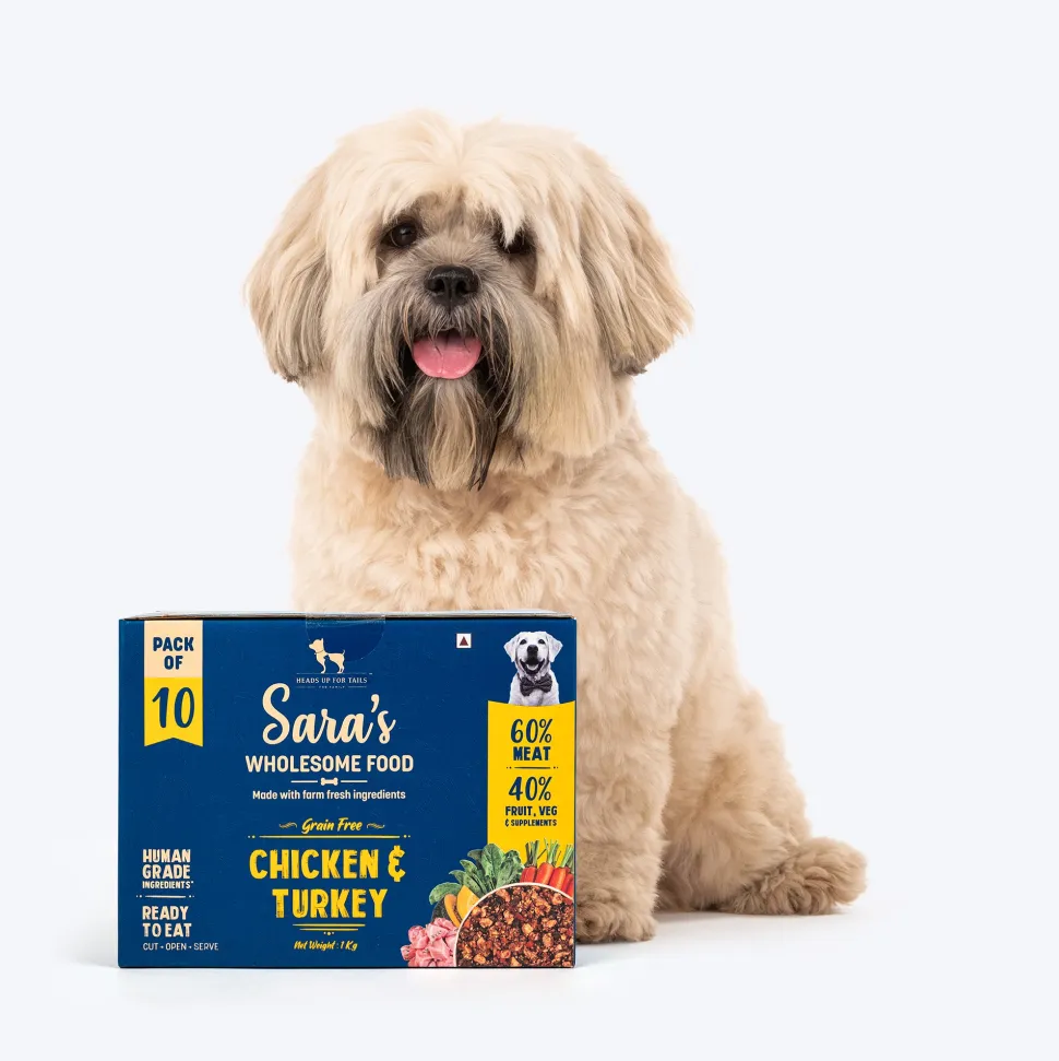 Sara's Wholesome Chicken & Turkey Dog Food Small Dogs 10x100g