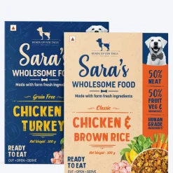 Sara's Wholesome Food Classic Chicken & Brown Rice and Grain-Free Chicken & Turkey Combo - 2x300 gm