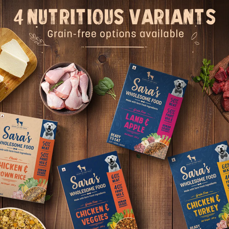 Sara's Wholesome Food Combo For Dogs - 4x300 gm